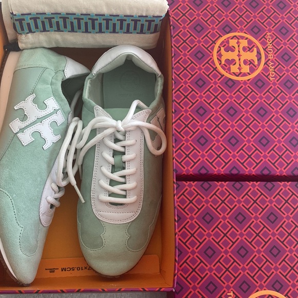Tory Burch - Tory Sneakers Mint Chip Suede/Calf Leather NWT - Picture 7 of 9